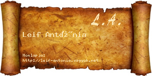 Leif Antónia névjegykártya
